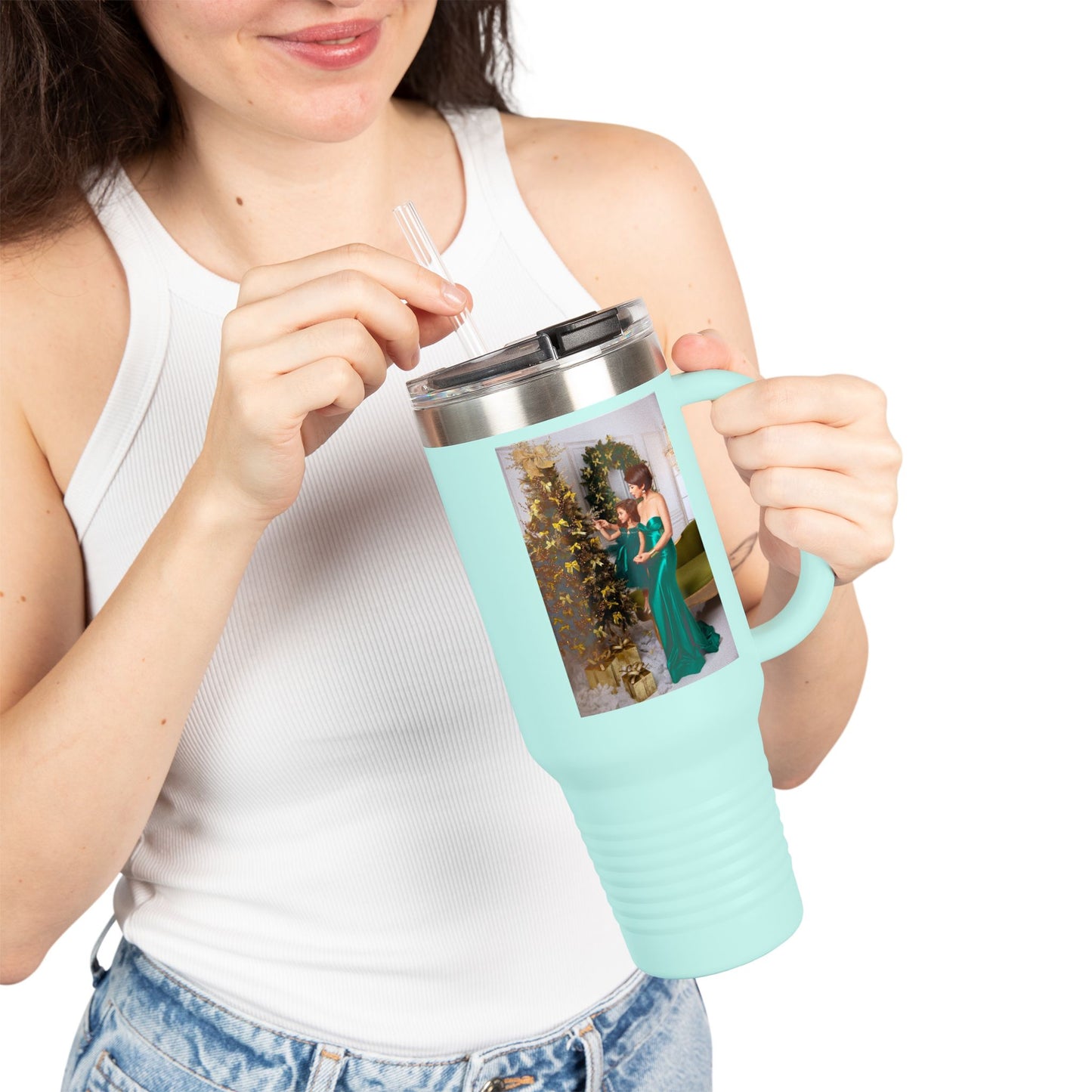 40oz Insulated Travel Mug — Holiday Photo Keepsake (Customizable)