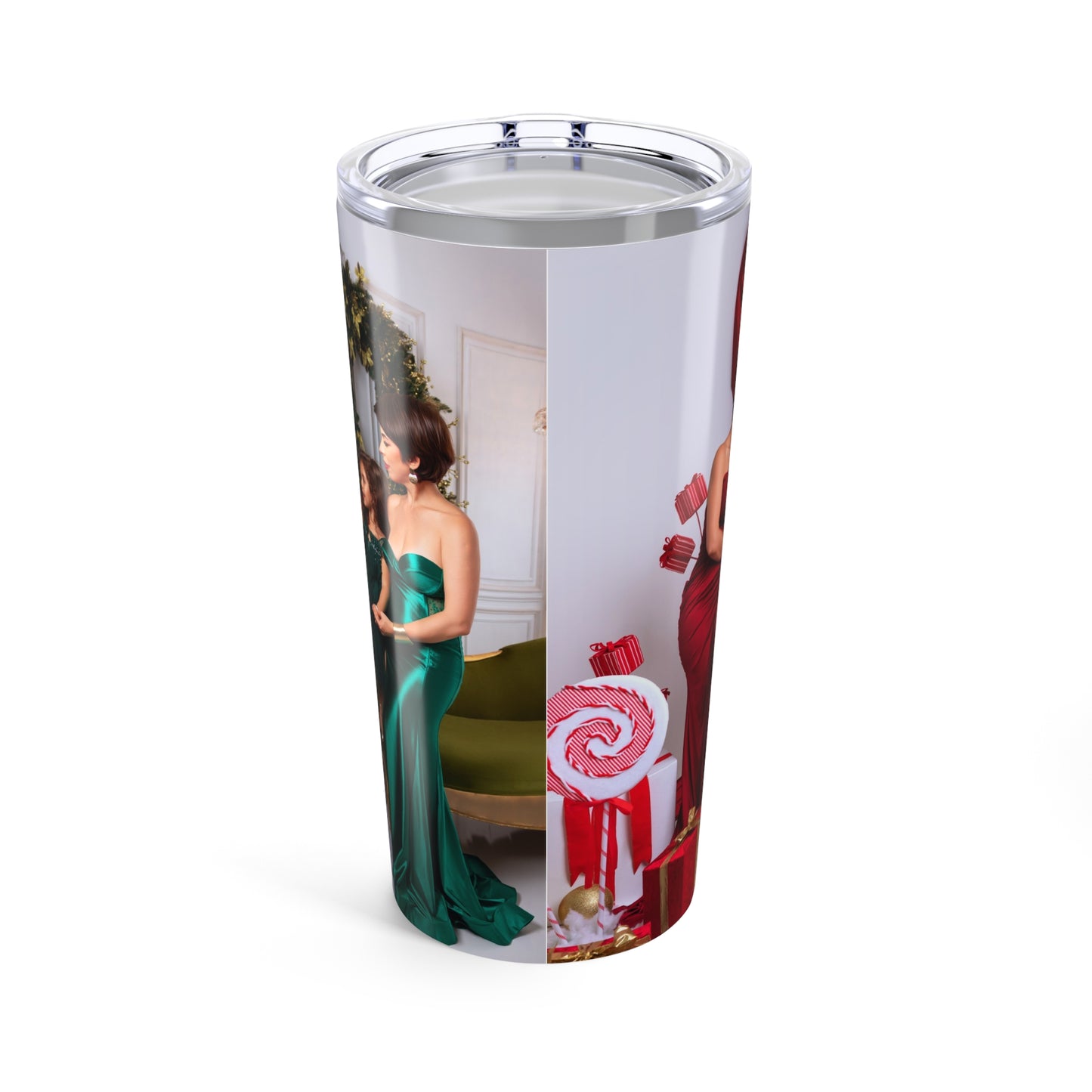20oz Holiday Gift Tumbler — Festive Red & Green Christmas Party Design