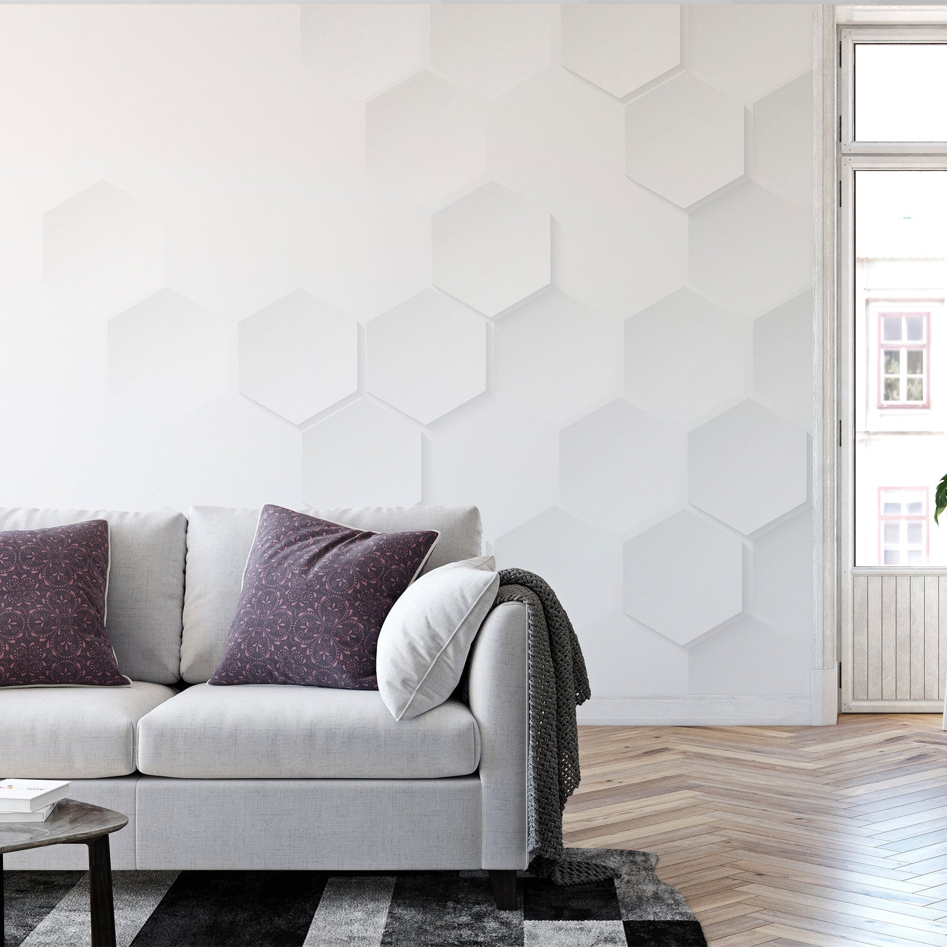 Abstract White Hexagons Background - OCP TINY THINGS