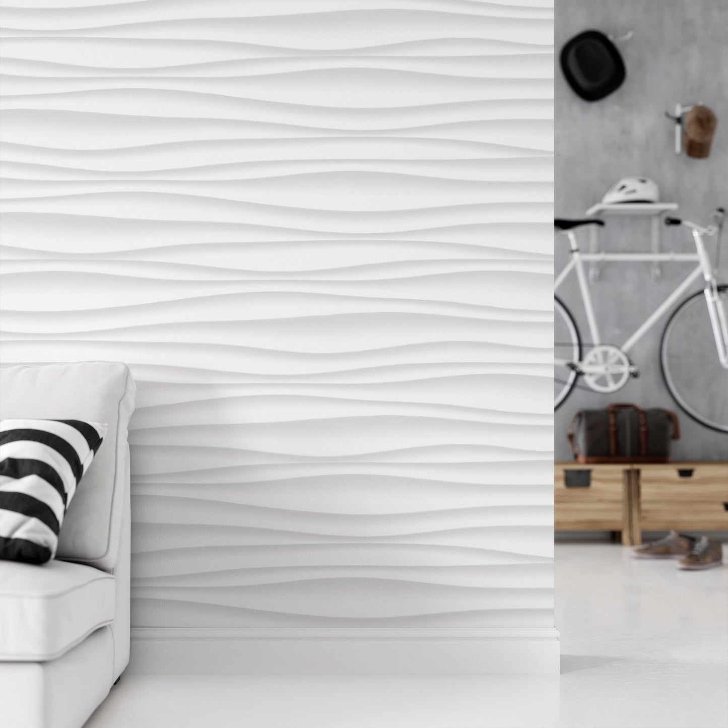 White and gray abstract wavy pattern surface. - OCP TINY THINGS