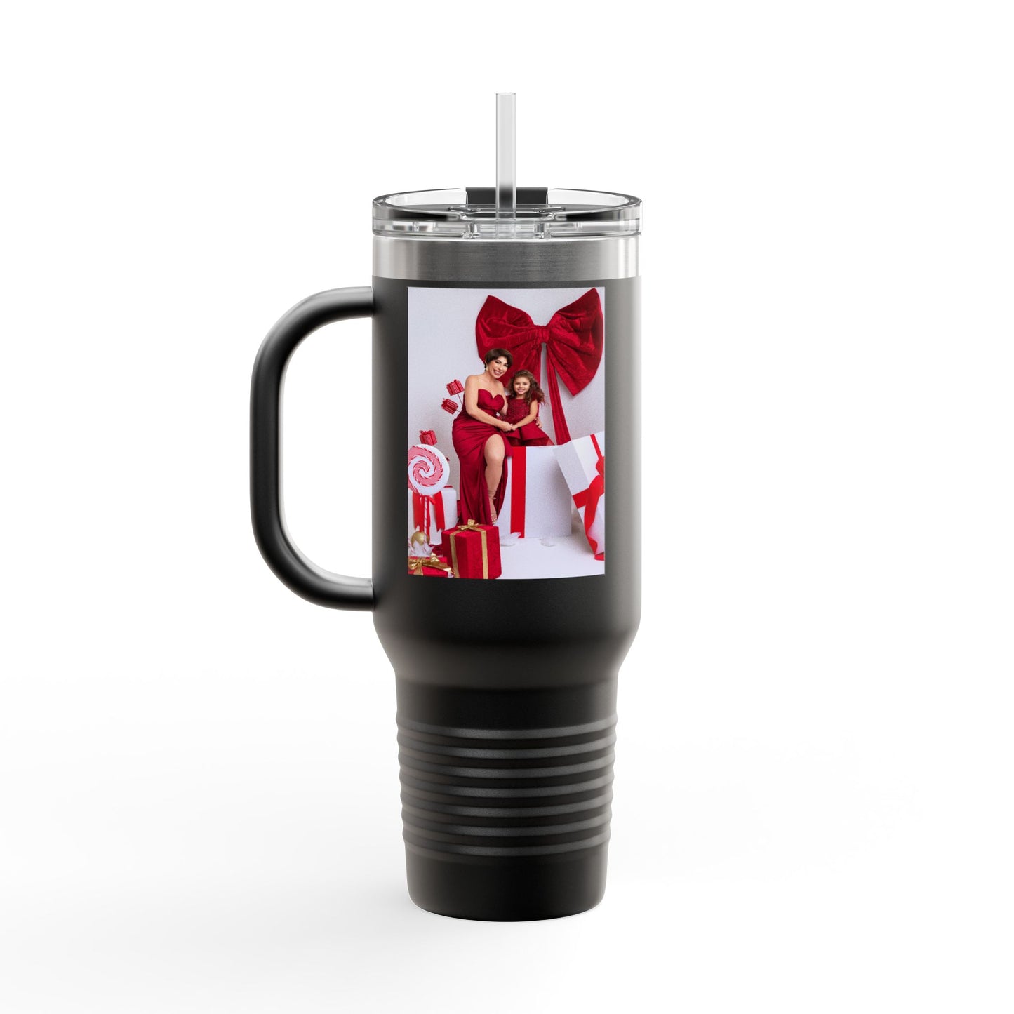 40oz Insulated Travel Mug — Holiday Photo Keepsake (Customizable)