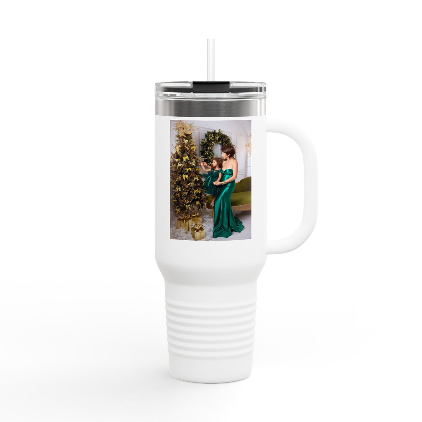 40oz Insulated Travel Mug — Holiday Photo Keepsake (Customizable)