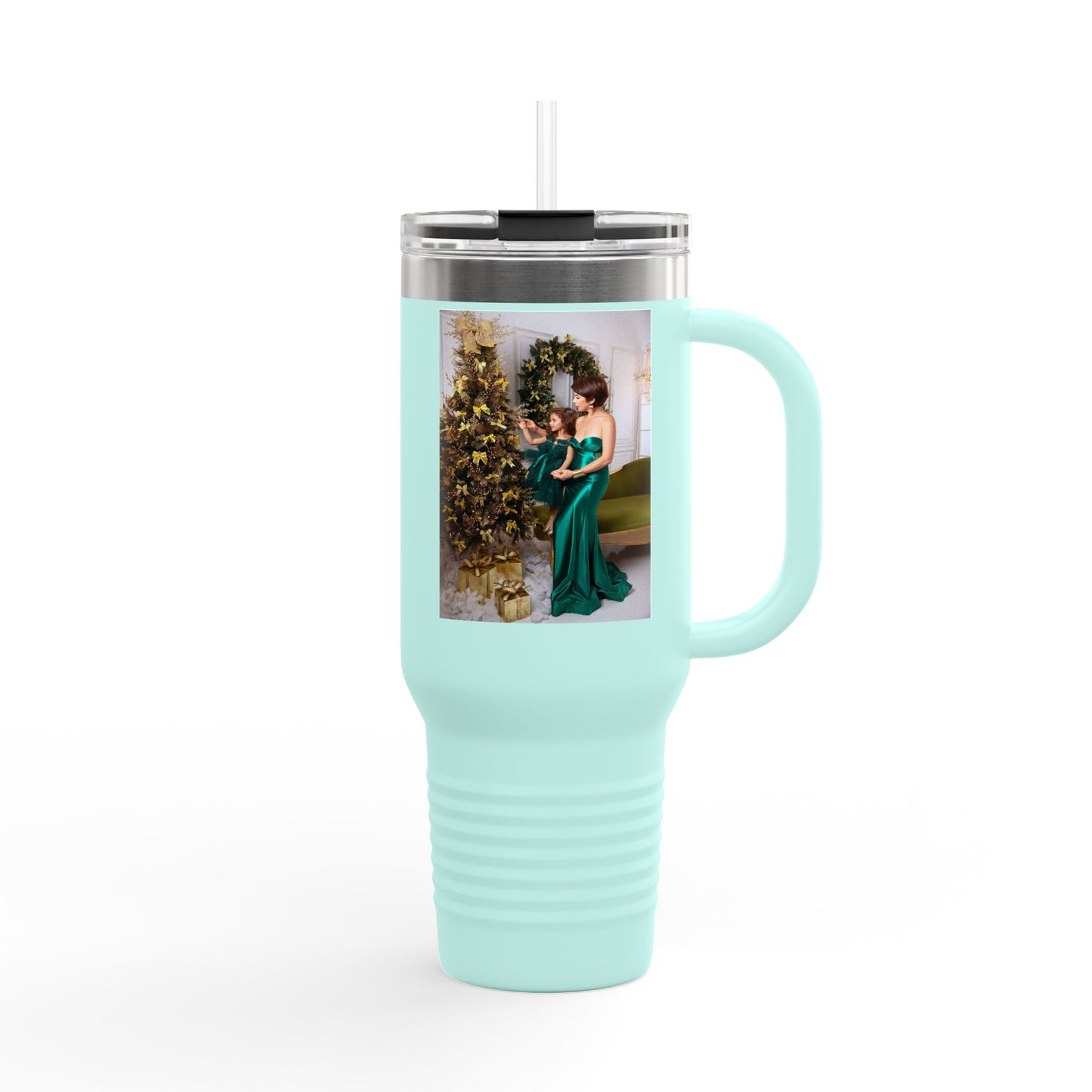 40oz Insulated Travel Mug — Holiday Photo Keepsake (Customizable)