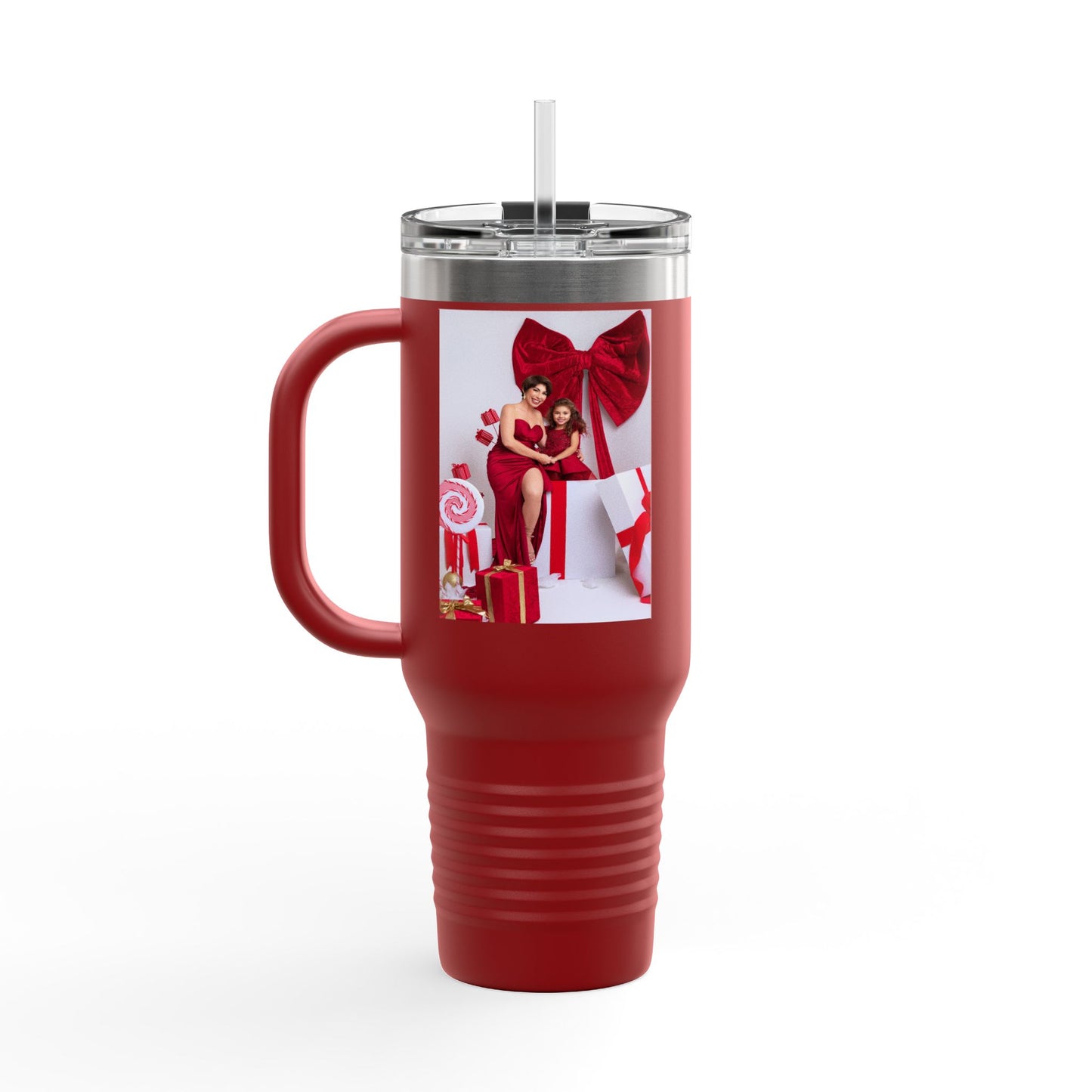40oz Insulated Travel Mug — Holiday Photo Keepsake (Customizable)