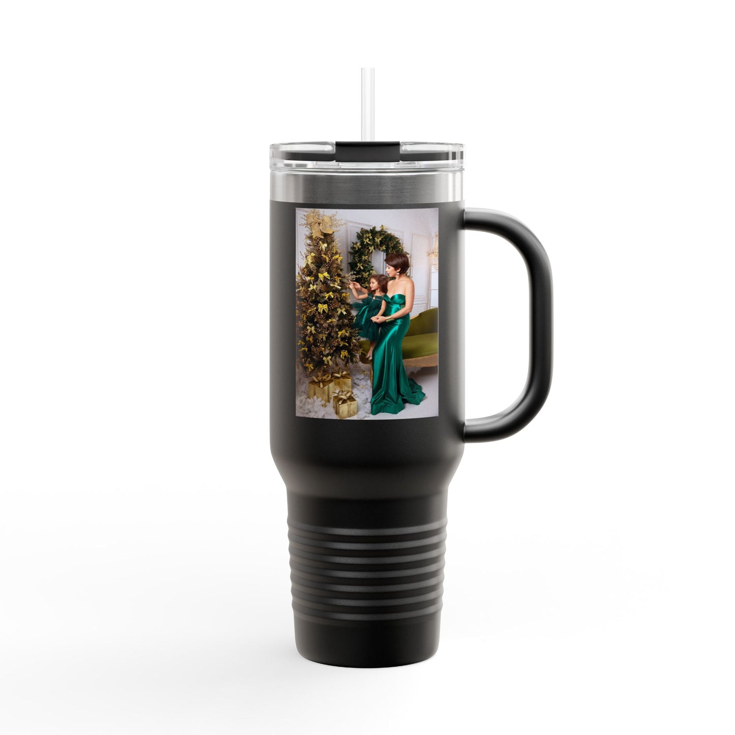 40oz Insulated Travel Mug — Holiday Photo Keepsake (Customizable)