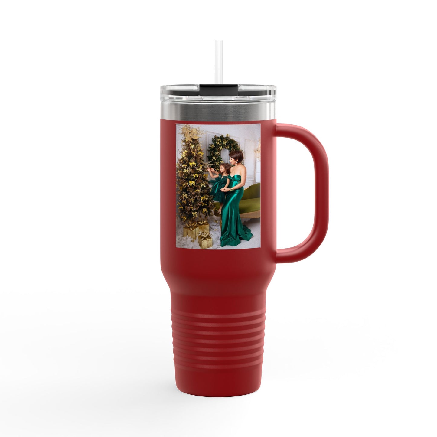 40oz Insulated Travel Mug — Holiday Photo Keepsake (Customizable)