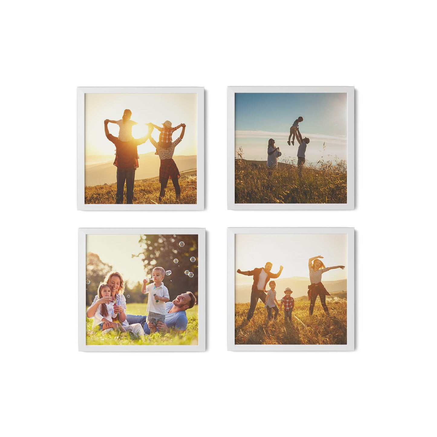 4 Frames Mini set 8"x 8" Square Art Gallery Ornament Classical Wall Restickable - OCP TINY THINGS