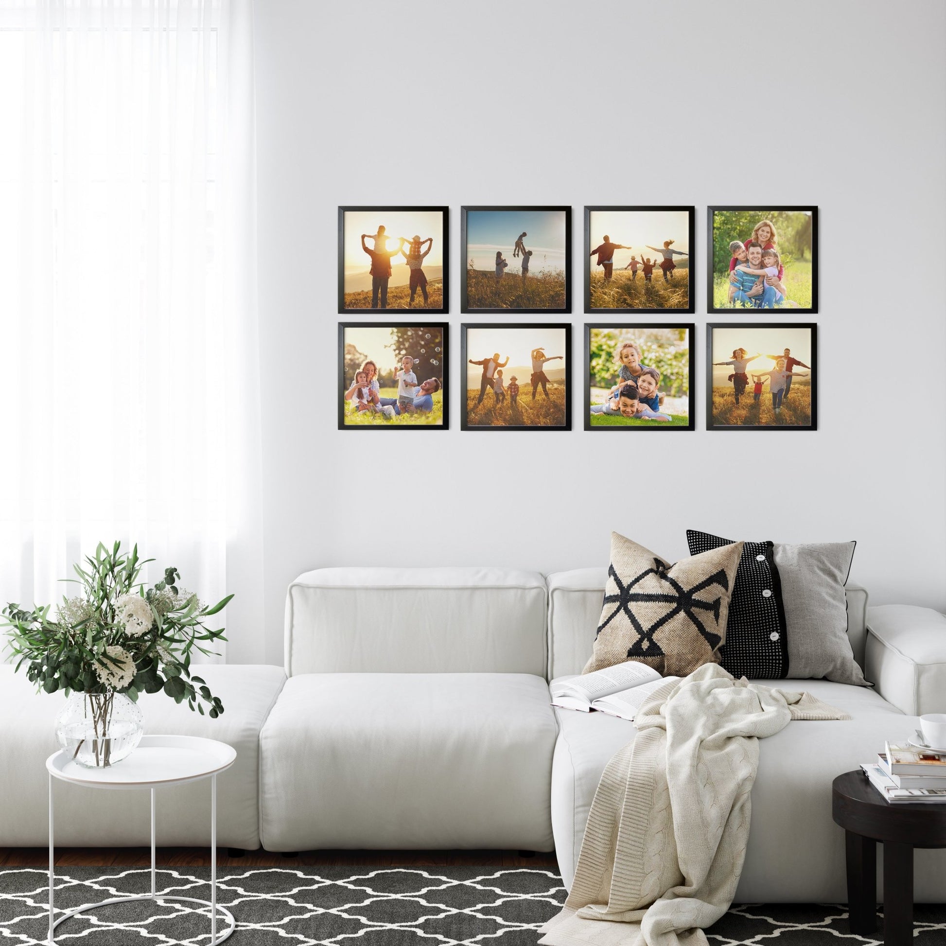 4 Frames Mini set 8"x 8" Square Art Gallery Ornament Classical Wall Restickable - OCP TINY THINGS