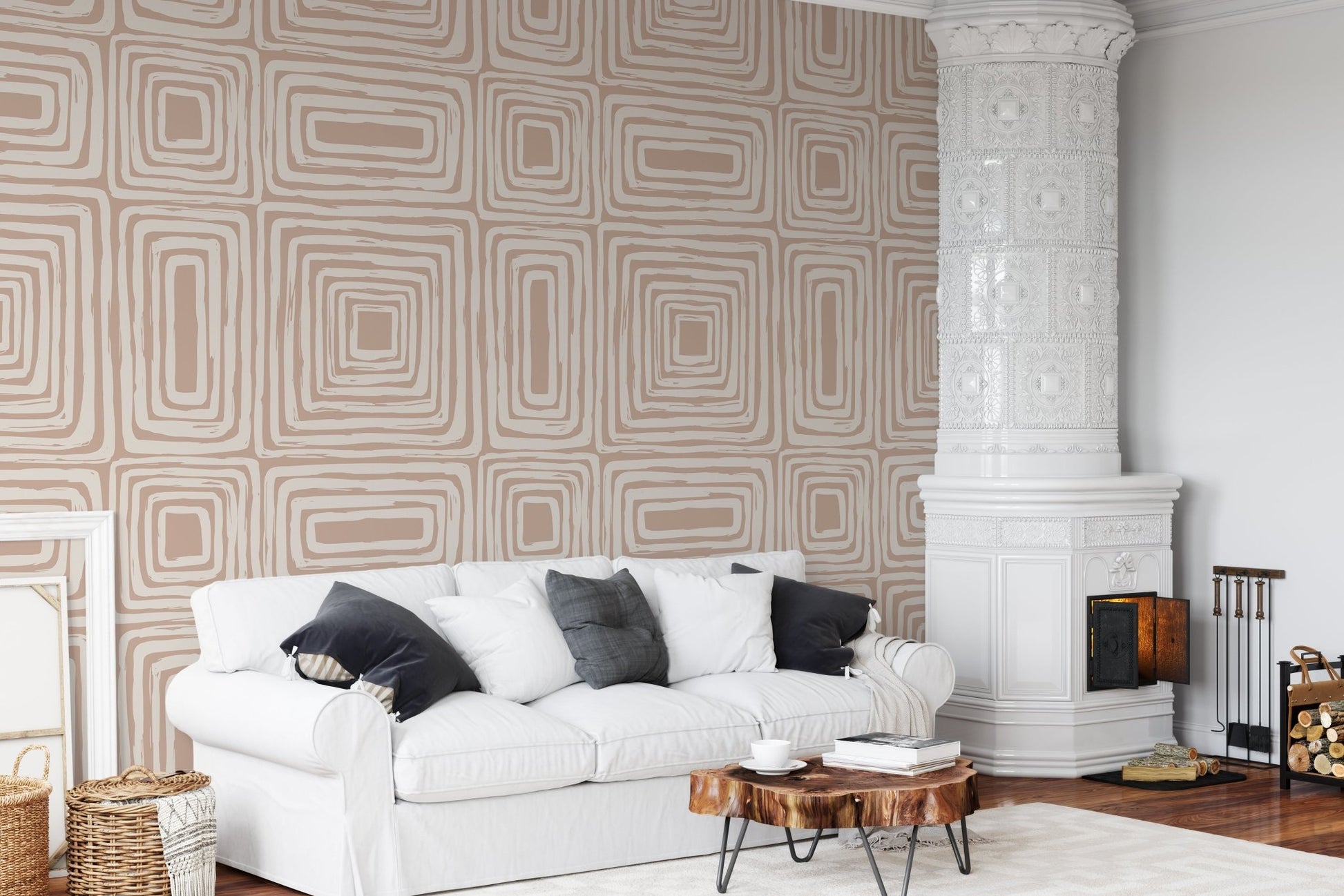Aesthetic Contemporary pattern with abstract Minimal elegant line brus