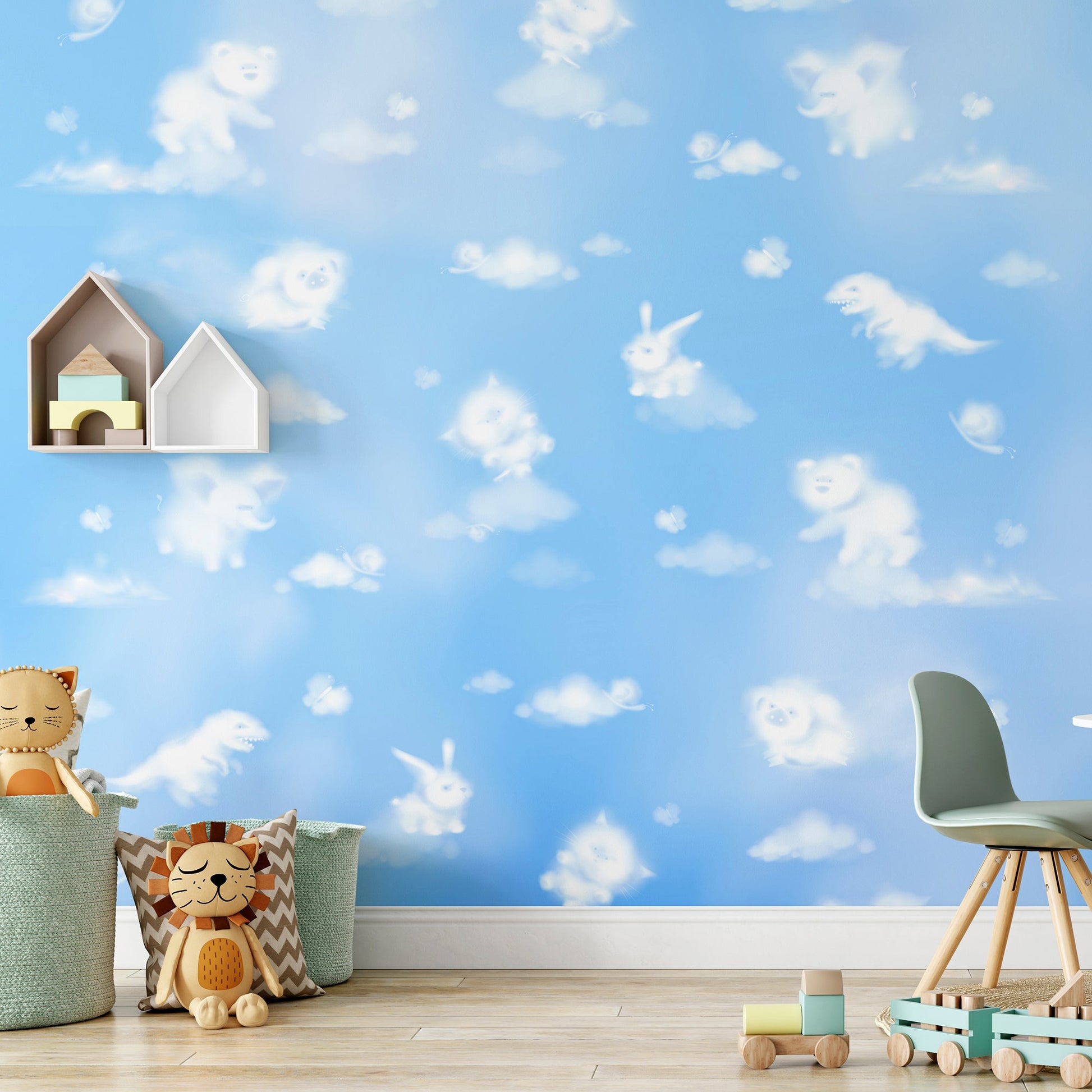 Blue Sky and clouds with animal shapes - OCP TINY THINGS