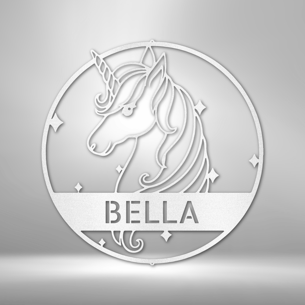 Cute Unicorn Monogram - Steel Sign - OCP TINY THINGS