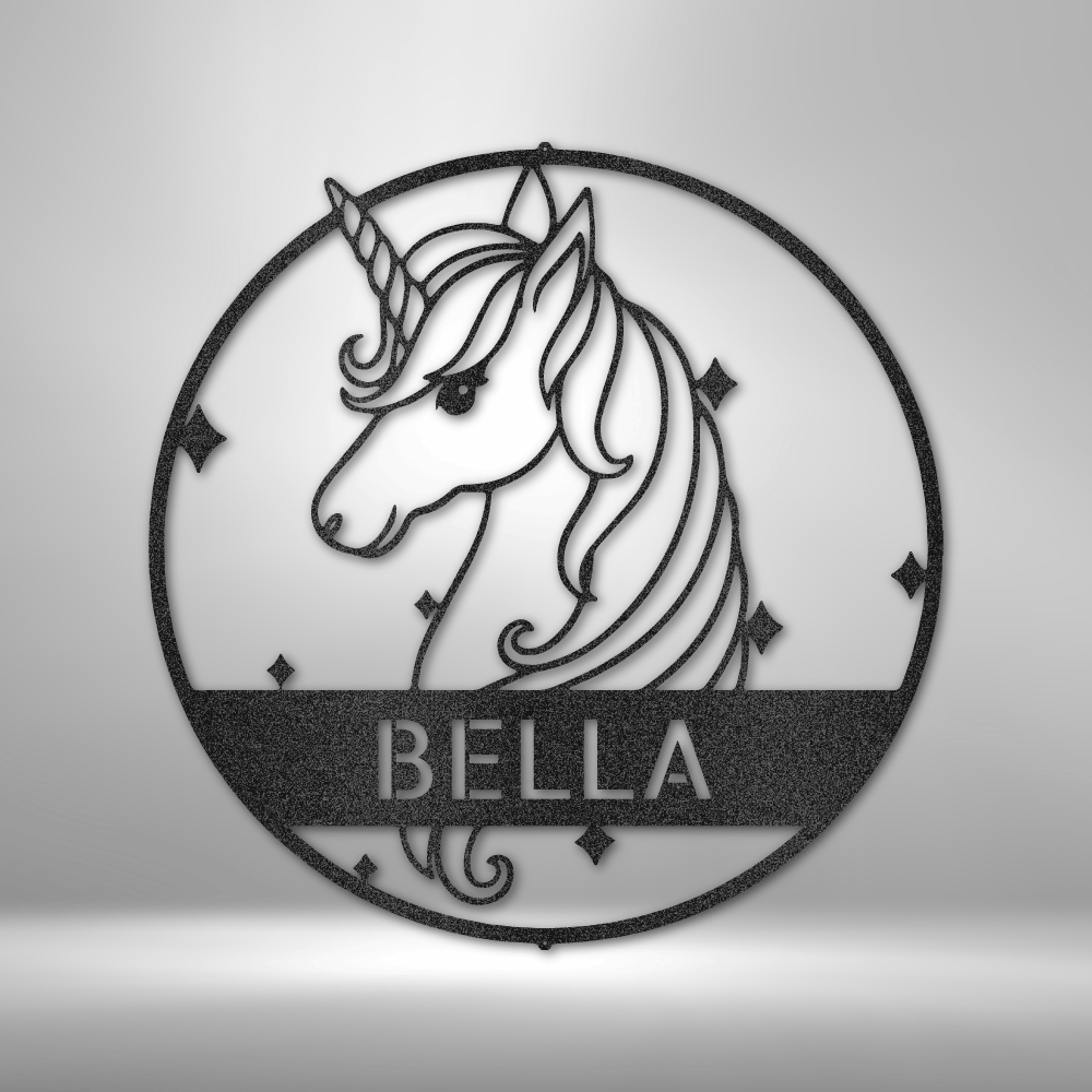 Cute Unicorn Monogram - Steel Sign - OCP TINY THINGS