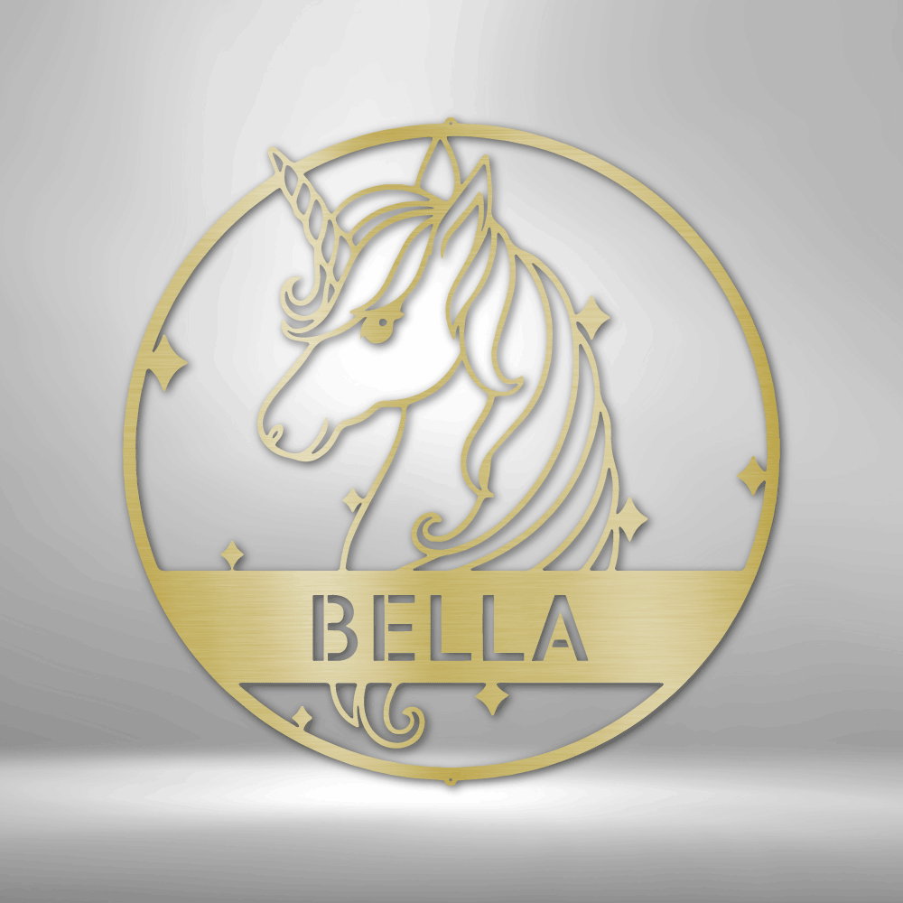 Cute Unicorn Monogram - Steel Sign - OCP TINY THINGS