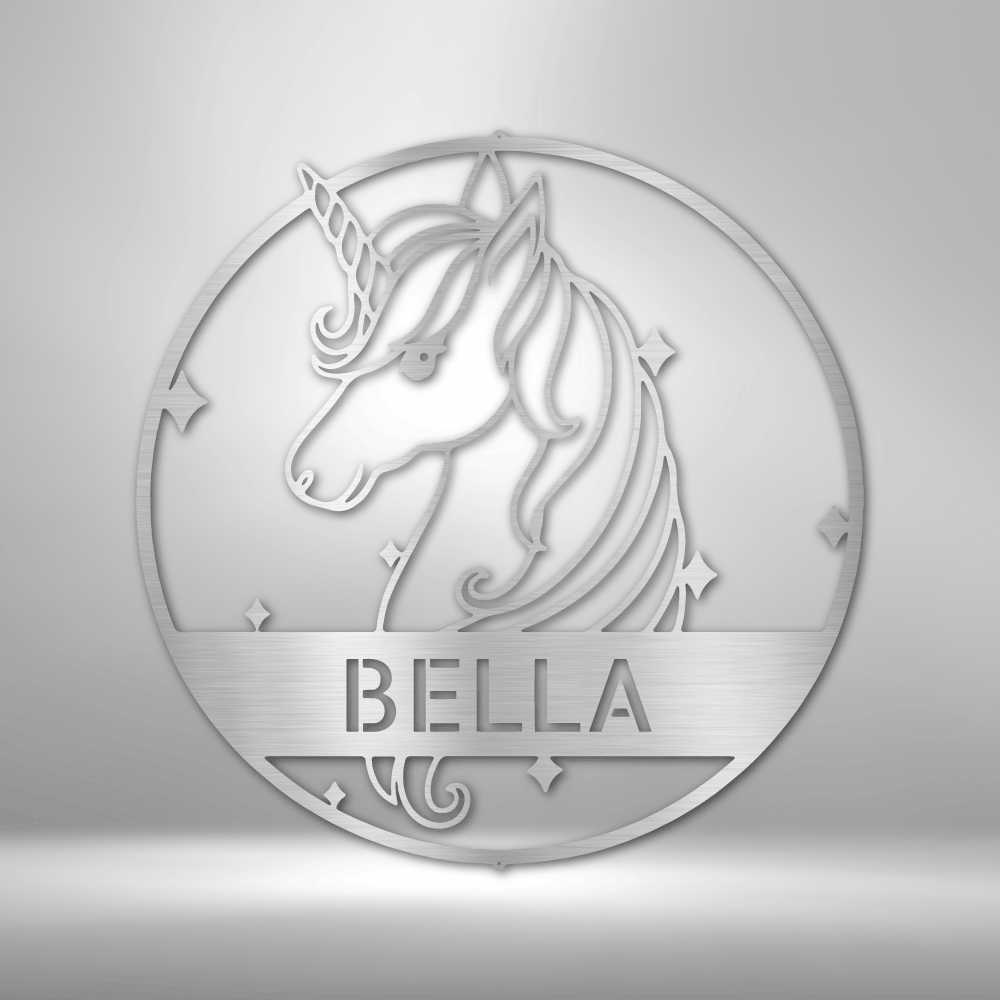 Cute Unicorn Monogram - Steel Sign - OCP TINY THINGS