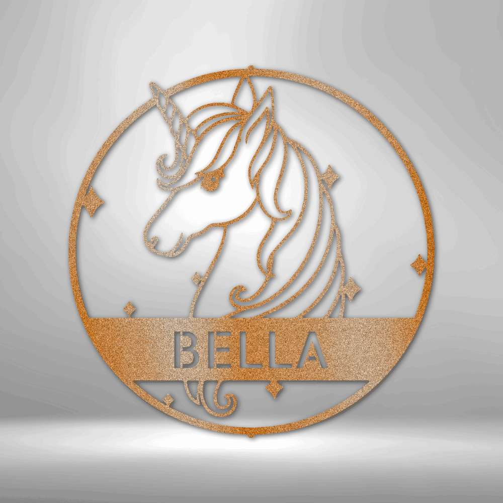 Cute Unicorn Monogram - Steel Sign - OCP TINY THINGS