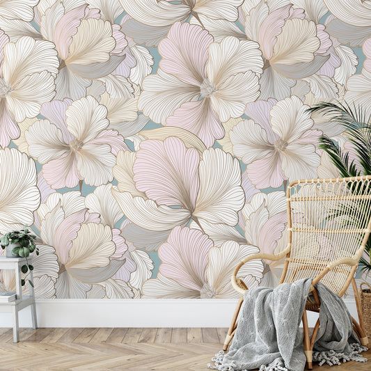 Floral seamless pattern. Flower background in neutral colors - OCP TINY THINGS