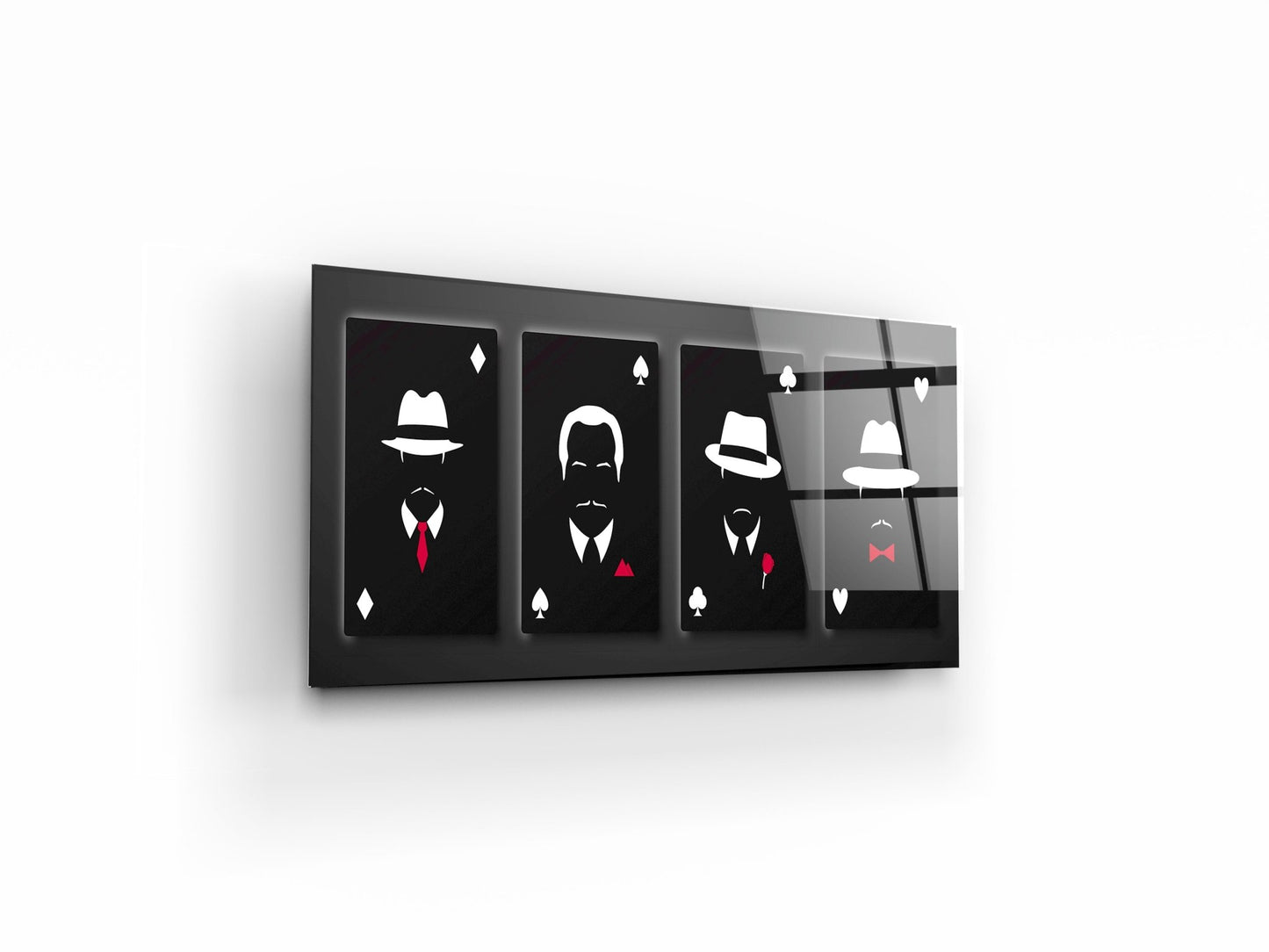 Four aces with mafia men silhouettes. Playing card set - OCP TINY THINGS