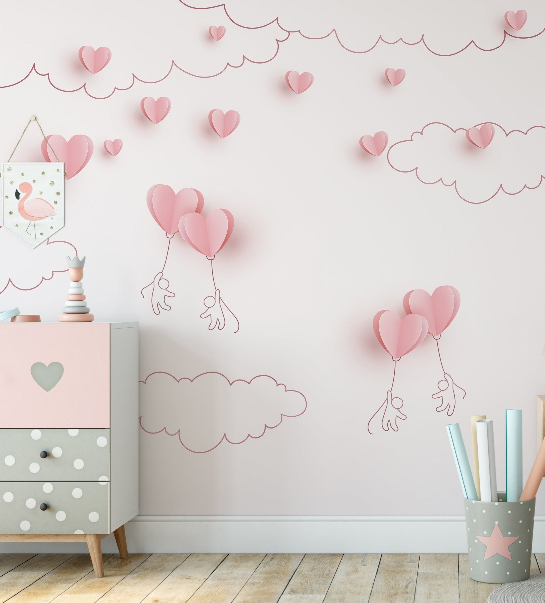 Heart balloon with drawing hanging - OCP TINY THINGS