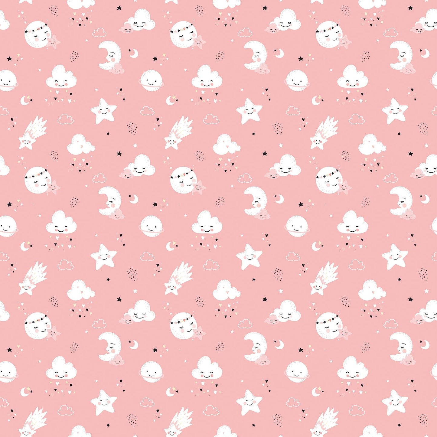 Moons and Clouds Pink Pattern - OCP TINY THINGS