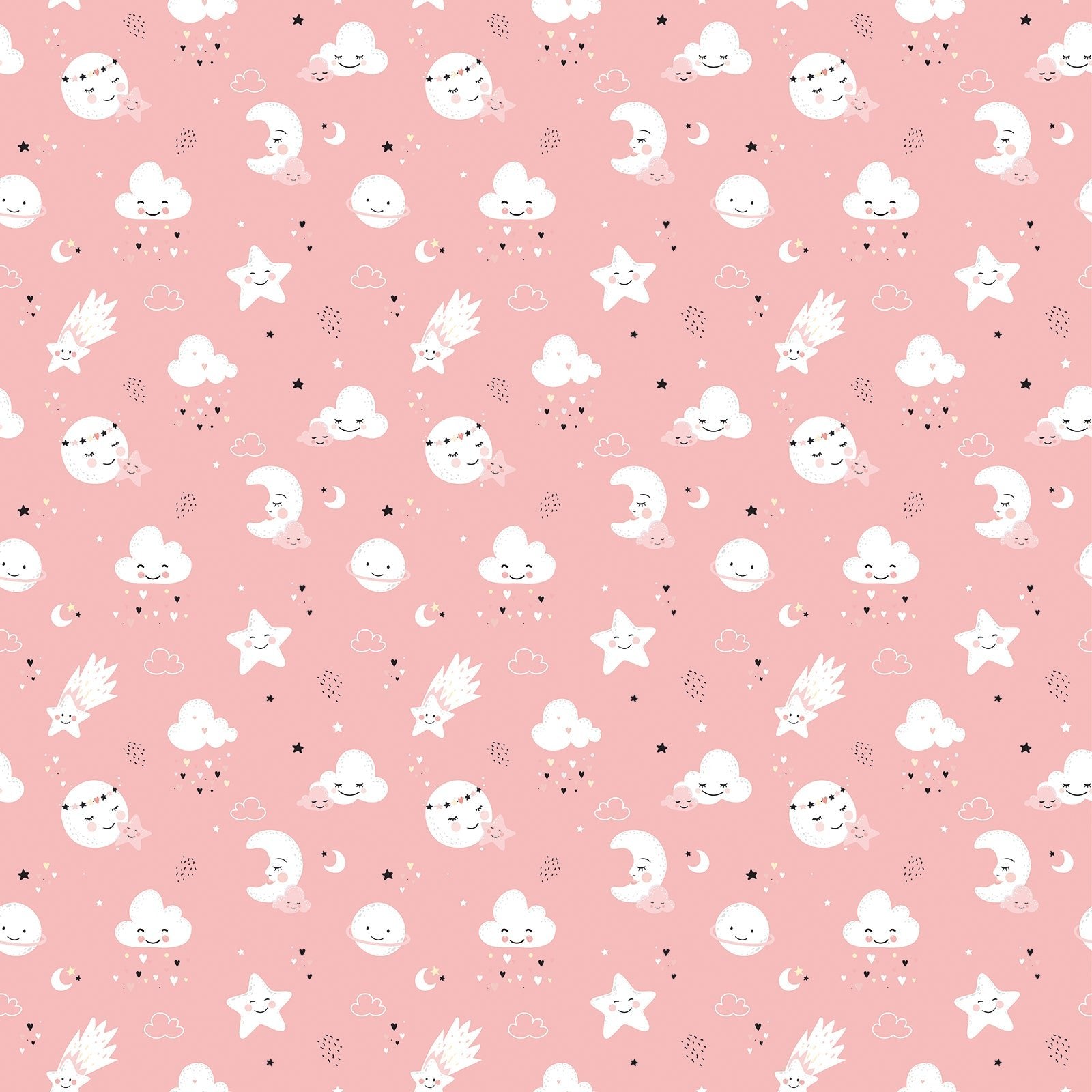 Moons and Clouds Pink Pattern - OCP TINY THINGS