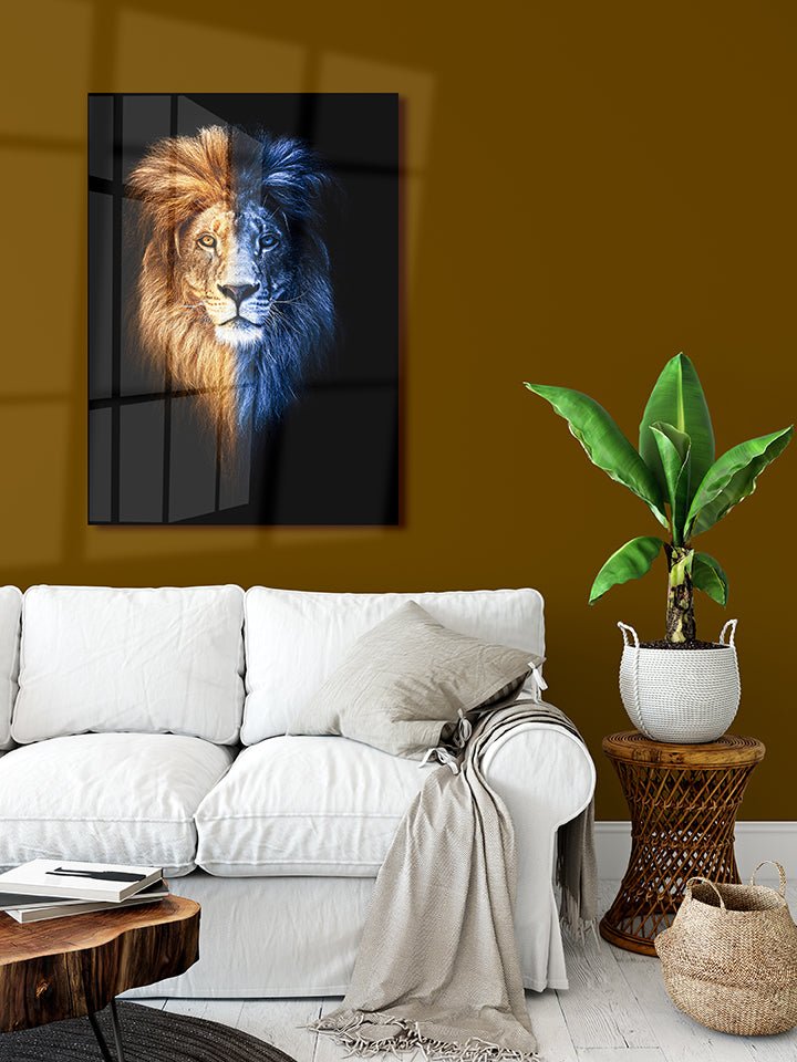 Portrait of a Beautiful lion, lion in dark - OCP TINY THINGS