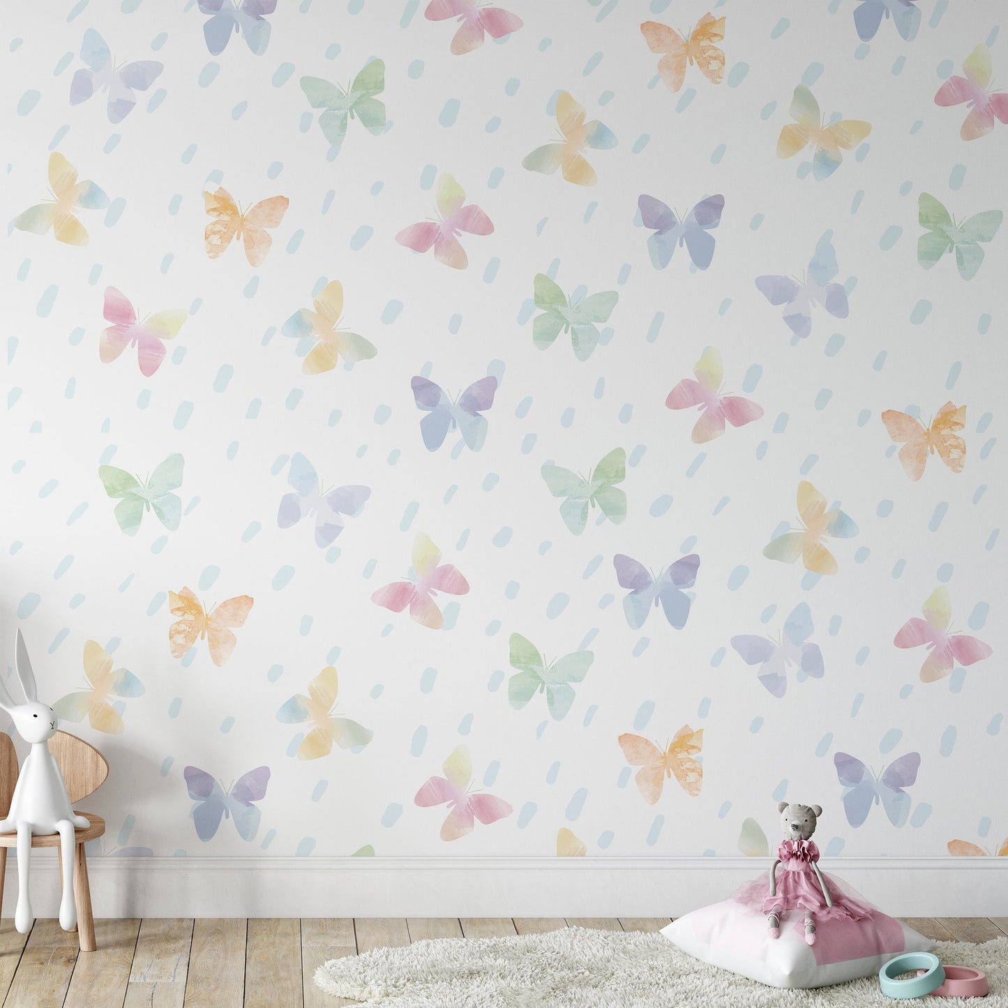 Seamless pattern of Butterflies Pastel Watercolor - OCP TINY THINGS