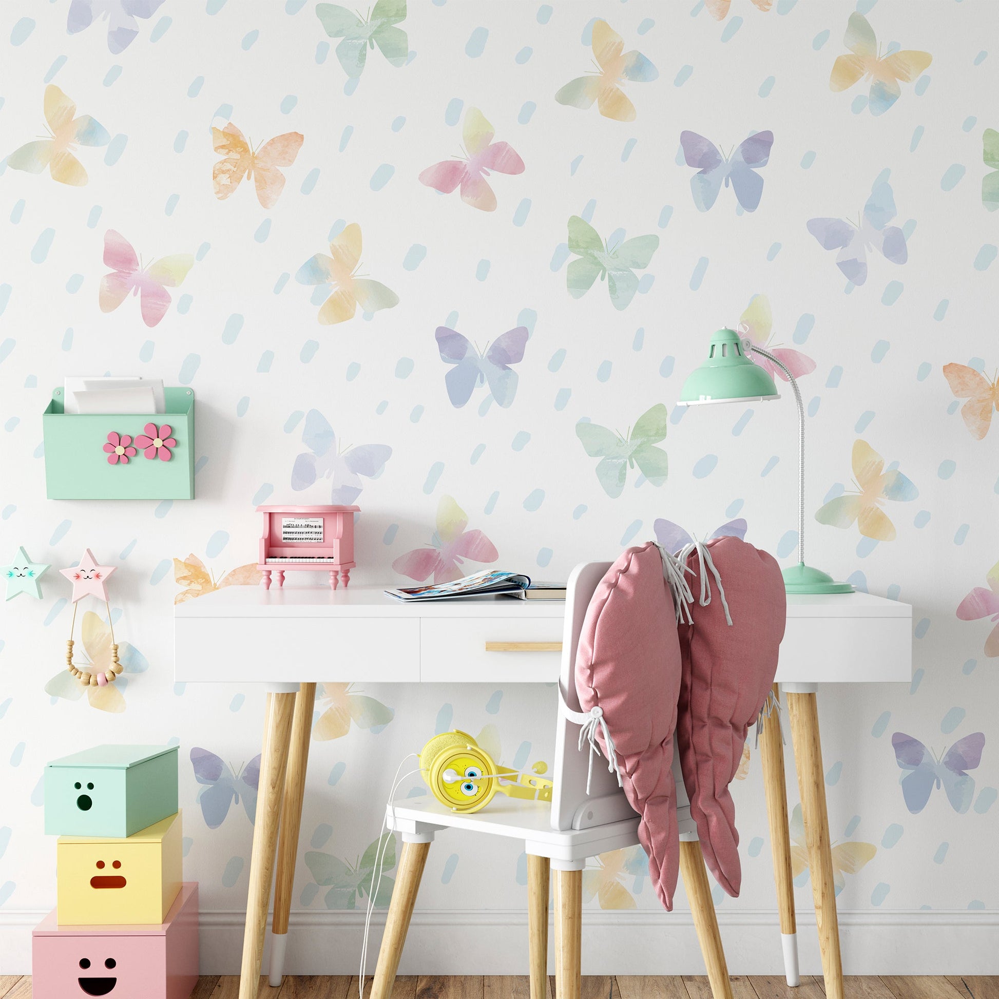 Seamless pattern of Butterflies Pastel Watercolor - OCP TINY THINGS
