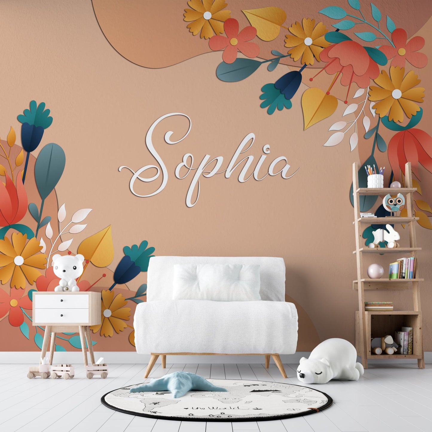 spring floral background with baby name fall color background various colored flowers - OCP TINY THINGS