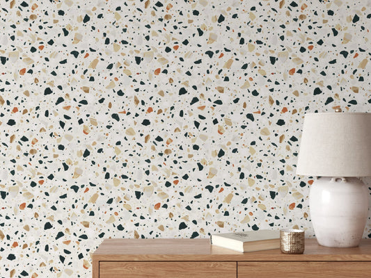 Terrazzo flooring in earth colors. Classic italian type of floor Venetian style natural stone, granite, quartz, marble, glass and concrete - OCP TINY THINGS