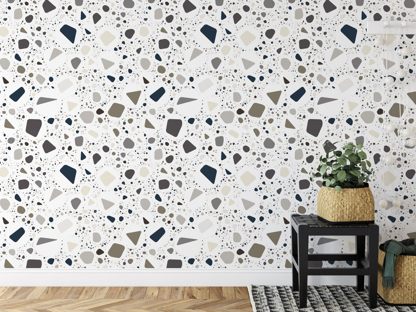 Terrazzo Soft rounded elements. Neutral colors on white. Thousands of random non-overlapping elements. - OCP TINY THINGS