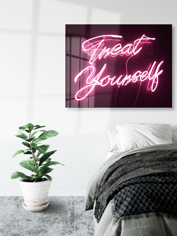 Treat Yourself cursive pink neon sign III - OCP TINY THINGS