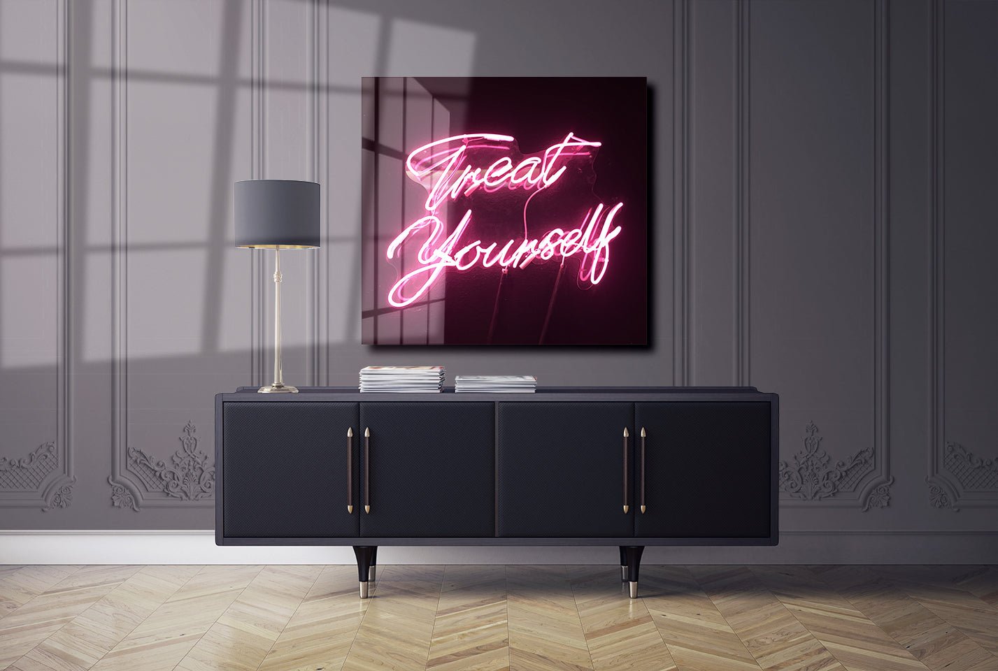 Treat Yourself cursive pink neon sign III - OCP TINY THINGS