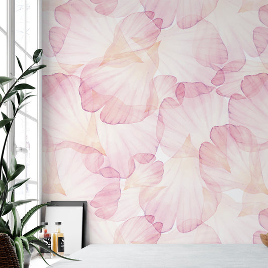 Watercolor Seamless pattern with pink flower petal. - OCP TINY THINGS