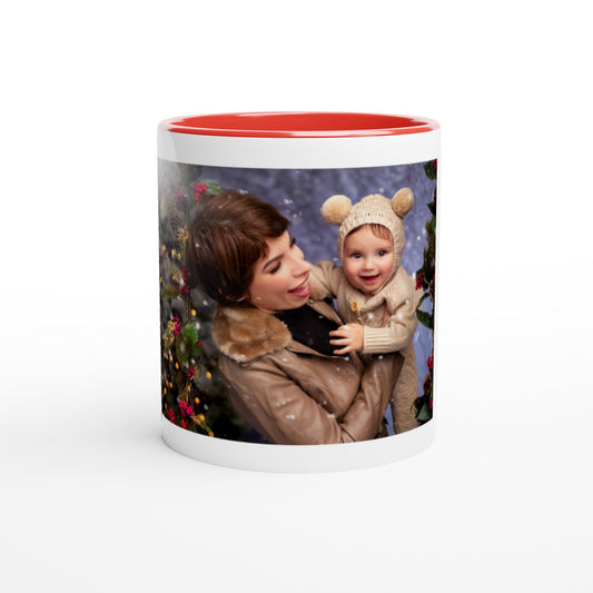 White 11oz Ceramic Mug with Color Inside - OCP TINY THINGS